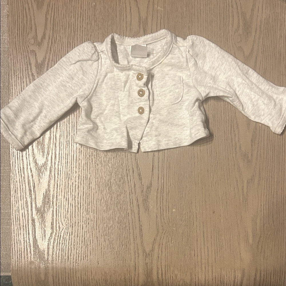 Carter's Light Gray Button-Up Sweater